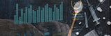 Graphs and charts superimposed on images of opioids on a dark background.